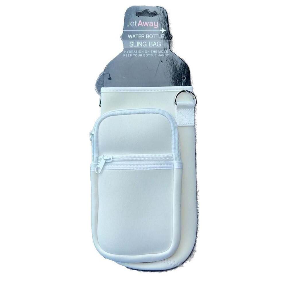JetAway White Neoprene Water Bottle Sling Bag for 32oz Bottles Unisex